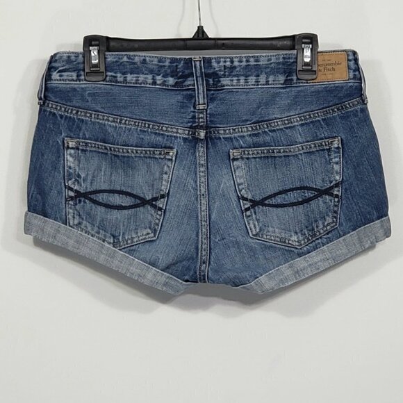 Abercrombie & Fitch  Button Fly Cuffed Denim Shorts  Size 27 - Picture 3 of 3